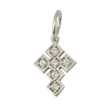 Серебряный крест с куб. цирконием 3208