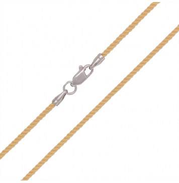 Кручений шовк Жовтий 2.0 мм зі срібною застібкою 6417